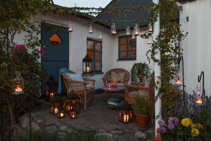 Velas y faroles para terraza